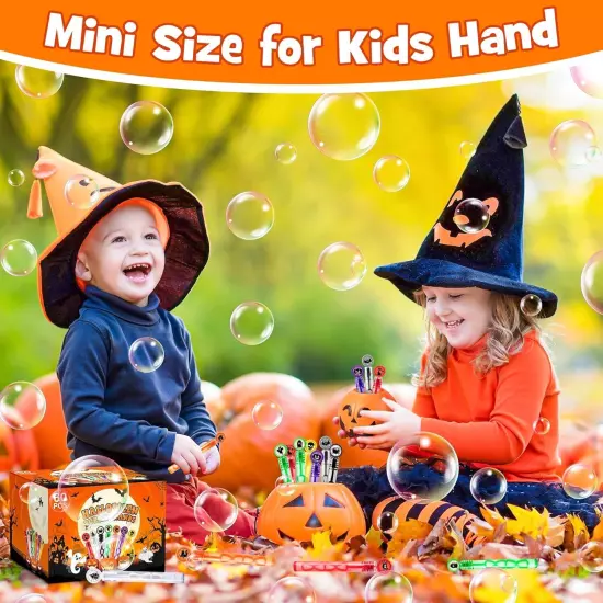 60 Pack Halloween Party Favors for Kids, 10 Styles 8 Colors Mini Bubble... 