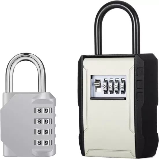 Combination Locker Lock, 4 Digit Outdoor Padlock for Gym, School, Gates, Doors, 