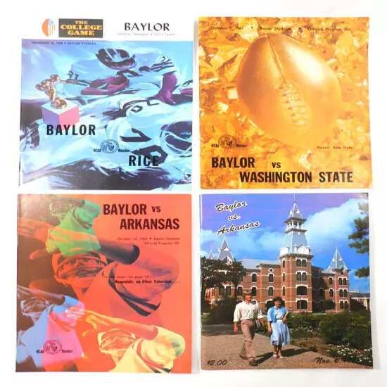 Lot of (14) Different 1967 to 1982 Bayler College Football Programs