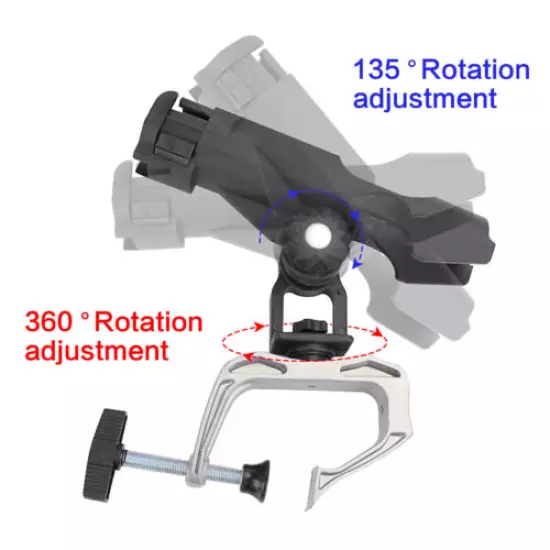 1/2/4Pcs 360° Adjustable Fishing Boat Rod Holder Large Aluminium Alloy Clamp