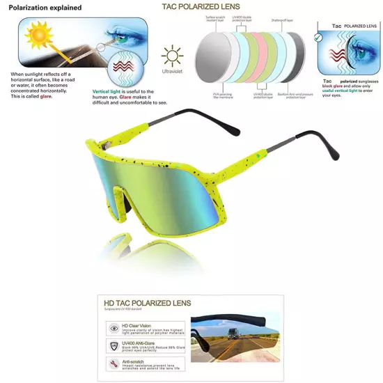 Sport Men Cycling Baseball Golf Running Ski Sunglasses Color Mirror Lens Glasses