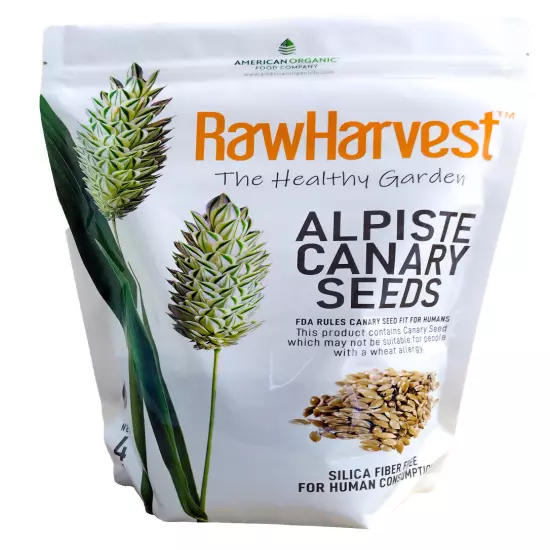 RawHarvest Canary Seeds (4 Lbs) for Human Consumption, Silica Fiber Free