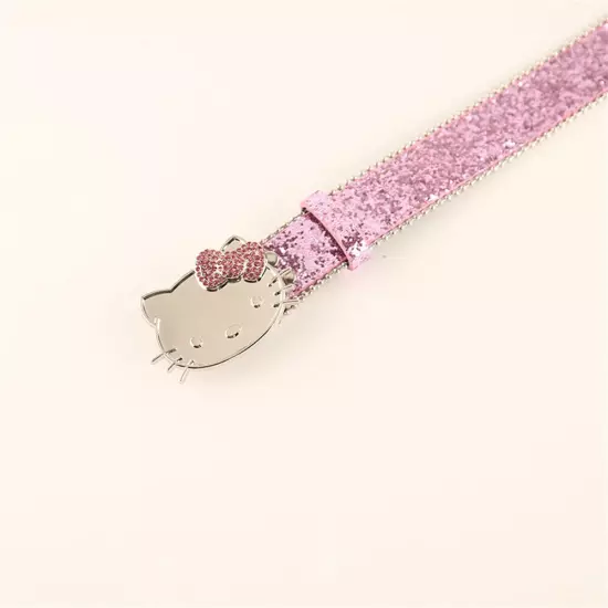 105cm Hello Kitty Belt Pink Rhinestone Sanrio Girly Cartoon Pu Leather Belt