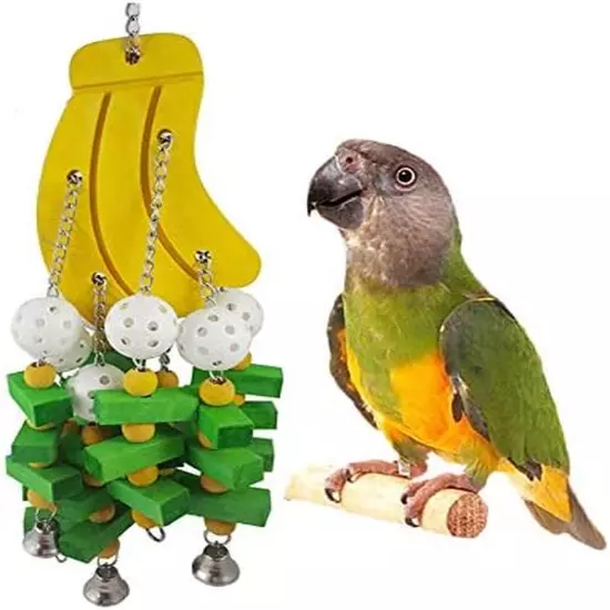 Medium Large Bird Chew Toy Wood Block for Parrot Parakeet Cockatiel Conure Cocka