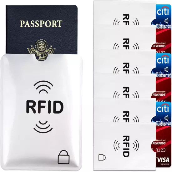 7 RFID Blocking Sleeves Credit Card Sleeves 1 Passport Security Holders Suit 