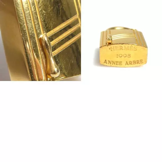 Hermes Authentic Cadena Padlock 1998 ANNEE ARBRE Gold-tone Metal 3.6x2cm No Box