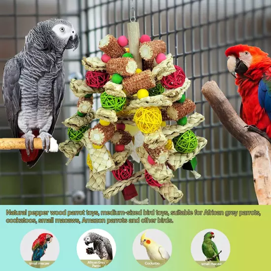 Parrot Toys, Natural Corn cob Bird chew Toys for Small and Medium-Sized Macaws, 