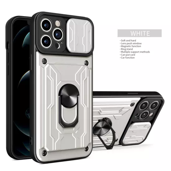 For iPhone 16 15 14 13 Plus|Pro|Pro Max Sliding Camera Protect Ring Phone Case