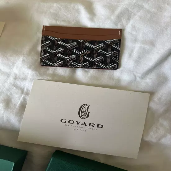 Authentic Goyard Saint-Sulpice Card Holder Black & Tan