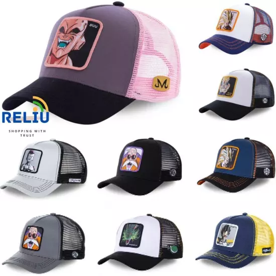 Anime Manga Dragon Ball Z Cartoon Mesh Snapback Trucker Fisher Baseball Cap Hat