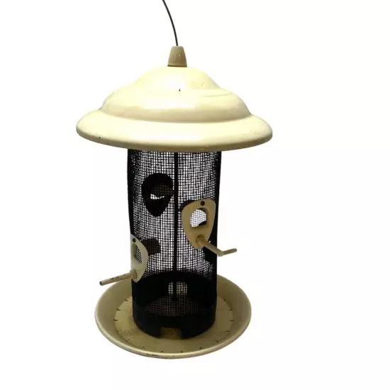 Style Selections Cream Metal Hanging Hopper Bird Feeder 4 lb Capacity