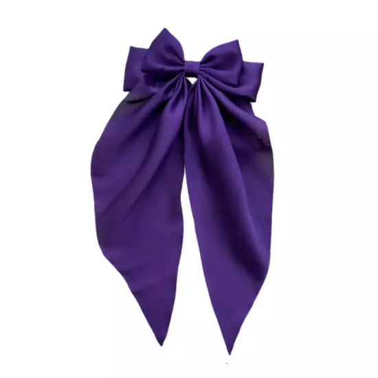 Women Big Bow Hair Clip Satin Ribbon Hairpin Two-layer Bow Long Ribbon Barrette⊱