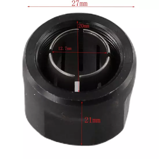 1/2 Black Collet Nut Plunge Router Parts 12.5mm Center Hole For Makita 3612