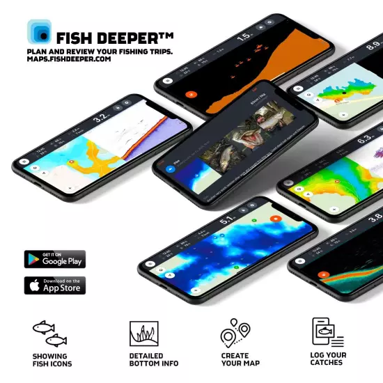 Deeper Chirp+ 2.0 WiFi GPS sonar & 2 extra item-NEW & EMS shipment with tracking