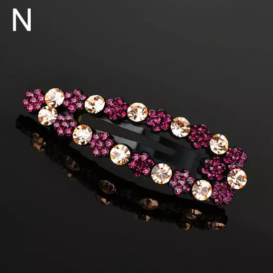 Women Girls Bling Crystal Hairpins Rhinestone Hair Clip Pins Barrettes Headwear