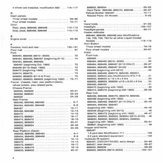 Cushman Body, Brakes, Chassis Parts Manual for Haulster 832971 - Digital Format