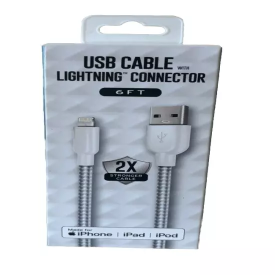 LuxShare L6BK003 USB Cable For iPhone Connector 6FT - White Brand New