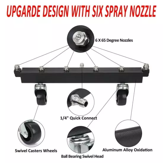 High Pressure Washer Undercarriage Cleaner,6 Nozzle Garden Cleaning Machine9389