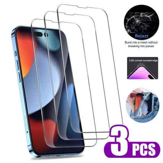 3X Tempered Glass Screen Protector For iPhone 16 15 14 13 12 11 Pro Max XS XR 8