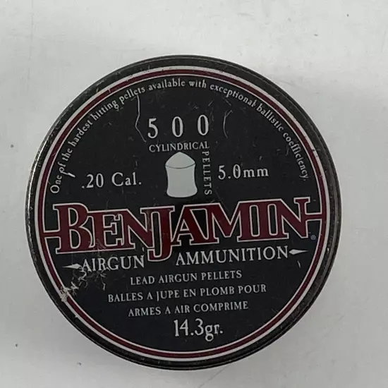 Vintage Benjamin Sheridan 500 5mm .20 cal 14.3 Grains Air Gun Pellets USA New