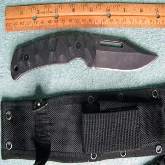 NIB Colt Tactical Bowie Fixed Blade Full Tang Knife CT624 Black Nylon Sheath