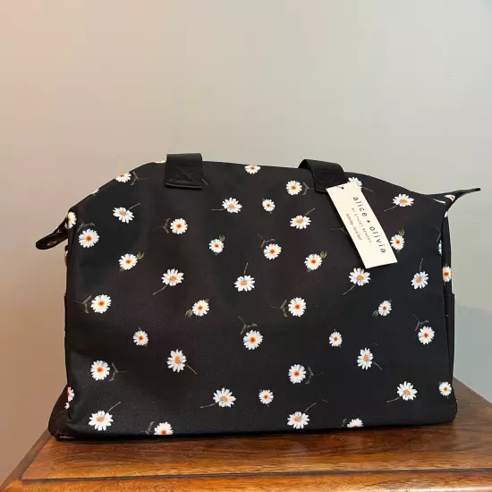 alice + olivia Duffel Bag Black Daisy Print NEW WITH TAGS