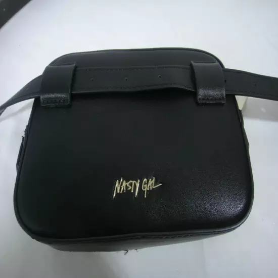 NASTY GAL Womens Belt Bag Fanny Pack Quilted Faux Leather BLACK O/S ~ NWOT