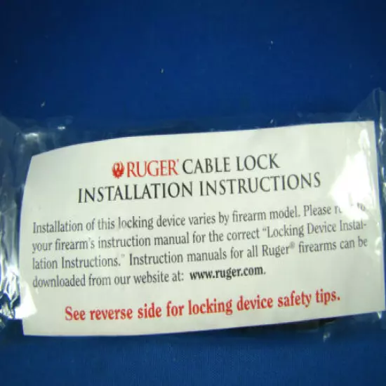 Ruger Gun Cable Lock or Bike Lock Brand new in package 2 keys @G