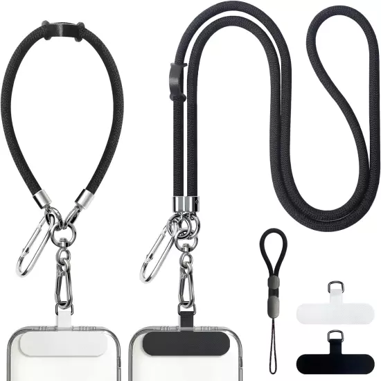 Phone Lanyard Crossbody, 4× Pads,1× Phone Wrist Strap,1× Adjustable Finger Strap