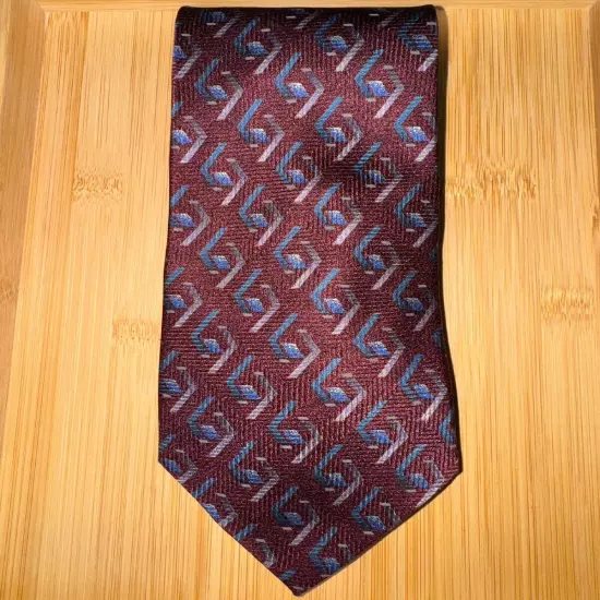 Alexander Lloyd Menswear Geometric Multicolor Tie 66" long by 3.5" wide