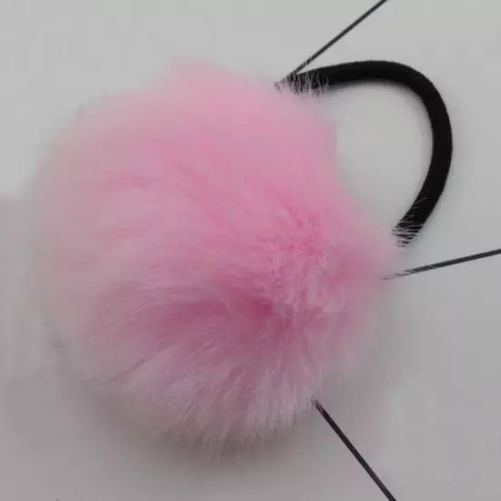 2/1PCS 6/5cm Fluffy Pompom Elastic Hair Ties Bobbles Fur Ball Ponytail Band