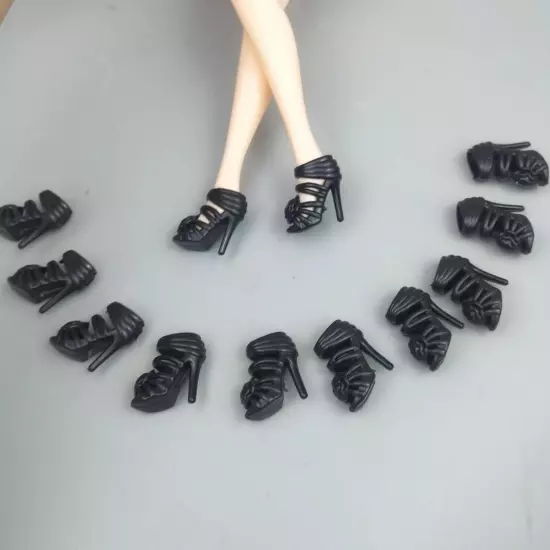 6pairs/lot High Heel Shoes 11.5"Doll Shoes Sandals Sneakers 1/6 Doll Accessories