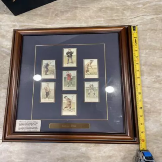 7 Golf Golfer Tobacco Cards in Framed Display ~ 1989 Reproduction ~ FREE SHIPPIN