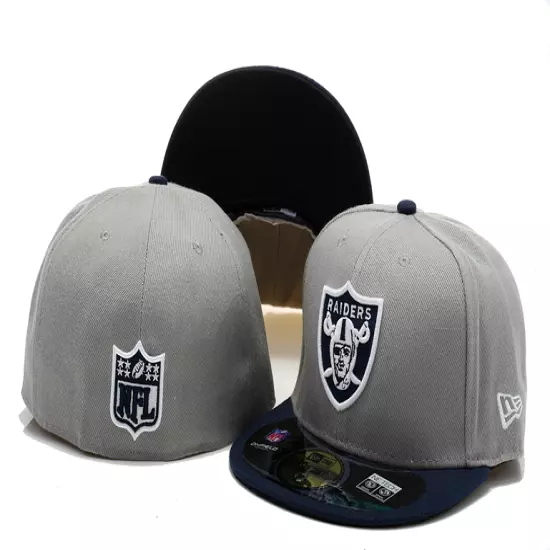 New Oakland Raiders Fitted Hat Cap Men's Football Cap Flat Brim Cap Sun HatS