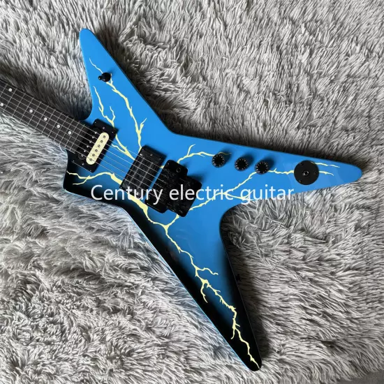 Blue Lightning Bolt Dimebag CFH Electric Guitar Dean From Hell ML Dime Darrell -