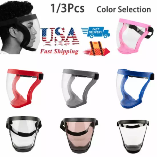 Anti-fog Full Face Shield Super Protective Head Cover Transparent Safety Mask US