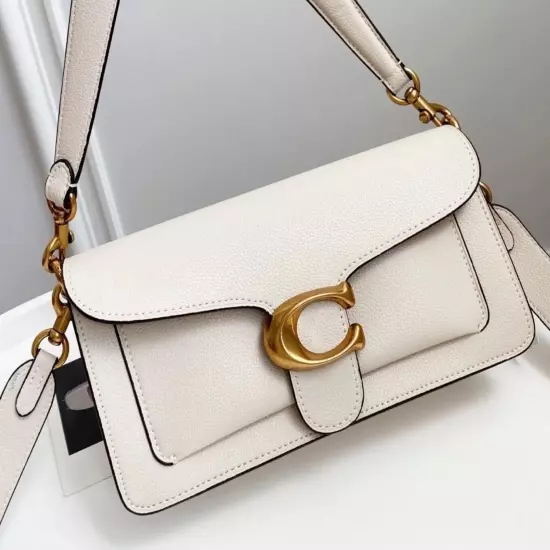 COACH 73995 Tabby Shoulder Bag White Leather Crossbody Shoulder Hand 2way Outlet