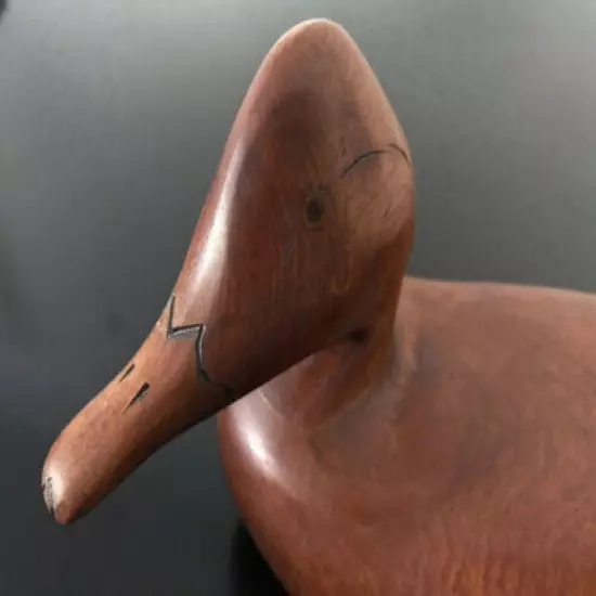 Vintage Wooden Duck Decoy Signed 11”