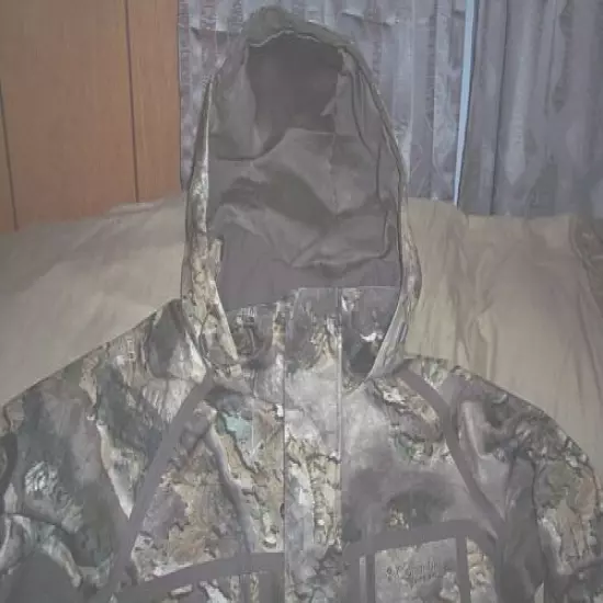 Columbia Camo Jacket Mossy Oak Terra Coat Windproof Med Trophy Rack Thermal $275