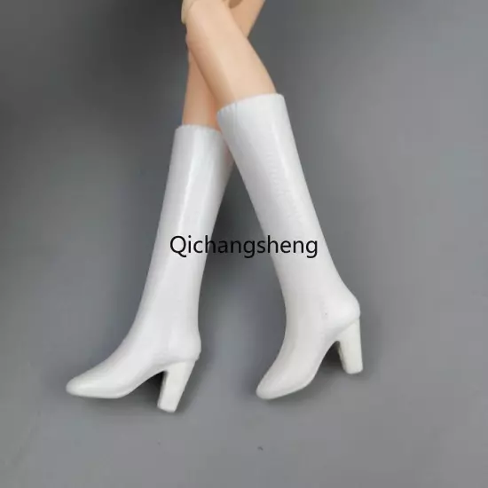 2Pairs White High Heel 1/6 Doll Shoes Boots Sandals For 11.5" Doll Toy Shoes