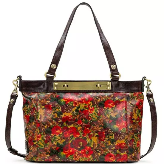 Patricia Nash Multi Floral Print Leather Shoulder Tote Bag Nwt