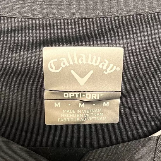 NWT Men's Callaway Opti-Dri Short Sleeve Golf Polo Shirt Black, Striped, Medium