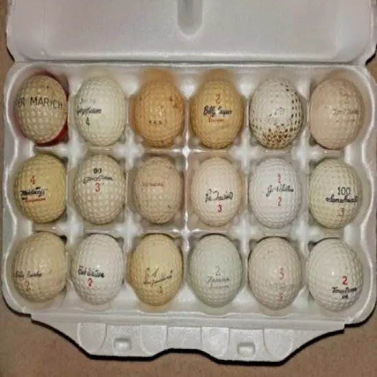 23 DIFFERENT VINTAGE SIGNATURE GOLF BALLS