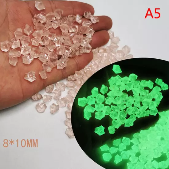 300pcs Garden Decor Luminous Stones Glow In Dark Decorative Pebbles Sn