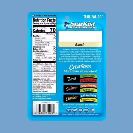 StarKist Tuna Creations Ranch, 2.6 oz Pouch (Pack of 5)