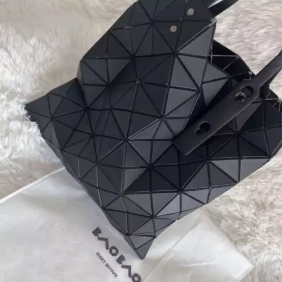 BAO BAO Issey Miyake Lucent Matte Black Tote Bag From Japan 34 x34 cm