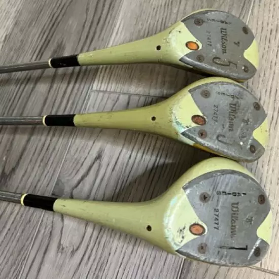 Vintage WILSON AUGUSTA Ladies Right Hand Fairway Woods 1, 3 & 5 Light Jade Green