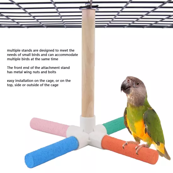  Cross Stand Stick Colorful Safe Healthy Matte Bird Cage Perch Stick W AD5