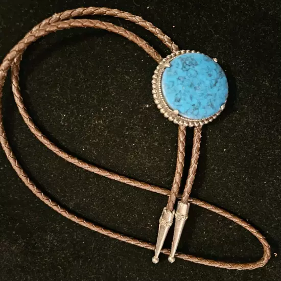 Large Native American Turquoise Bolo Tie