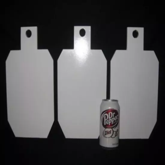 12in.Tall IDPA/ISPC Steel Targets - 3/8in. AR500 Targets - 3pc. Metal Gong Set